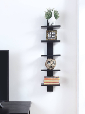 Spine Wall Book Shelves Stylish And Functional Black - Proman Products