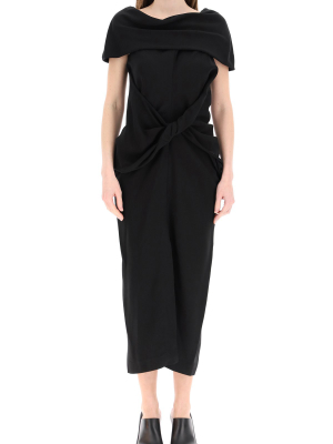 Ambush Asymmetric Twisted Midi Dress