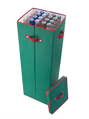 40" Tall Wrapping Paper Storage Box With Lid Green - Elf Stor