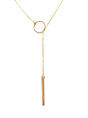 Lariat Necklace With Bar Pendant