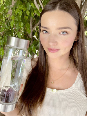 Amethyst Glass Water Bottle