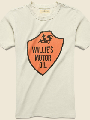 Willie's Motor Oil Tee - Vintage White