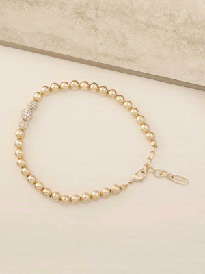 18k Gold Plated And Crystal Ball Anklet