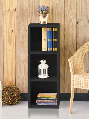 Way Basics Wynwood Eco 3-cube Bookcase Organizer And Storage Unit Black Wood Grain