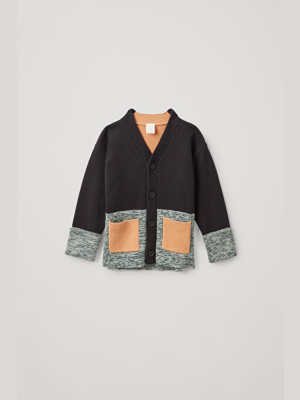 Color-block Cotton-wool Cardigan