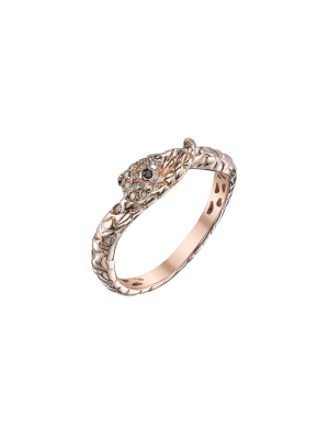 Snake Diamond Band - Rose Gold