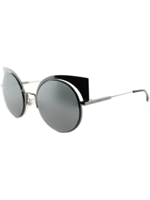 Fendi Eyeshine Ff 0177 Kj1 Womens Cat-eye Sunglasses Gray 53mm