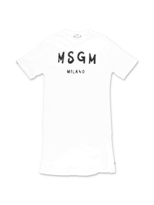 Msgm Kids Logo Print T-shirt Dress