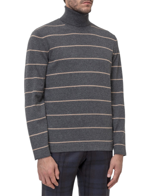 Brunello Cucinelli Striped Turtleneck Sweater