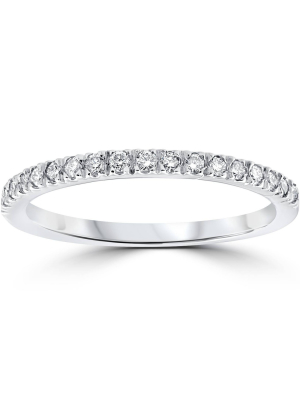 Pompeii3 1/4ct Pave Lab Created Diamond Wedding Ring 14k White Gold