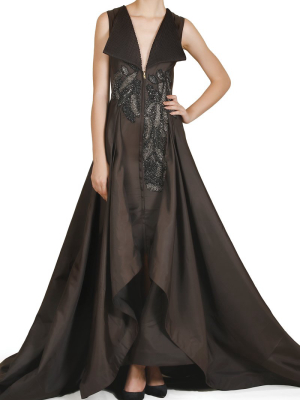 Collared Asymmetric Gown