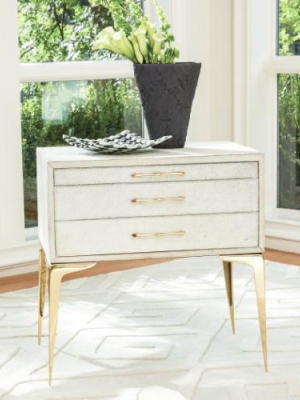 Global Views Stiletto Bedside Table - White