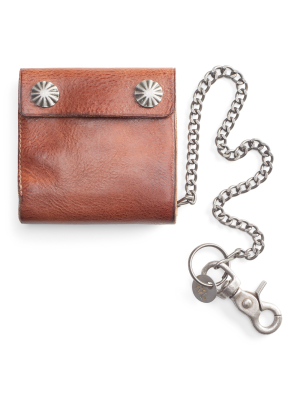 Tumbled Leather Chain Wallet