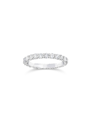 Pompeii3 1 1/2ct 14k White Gold Round Diamond Womens Eternity Anniversary Stackable Wedding Ring