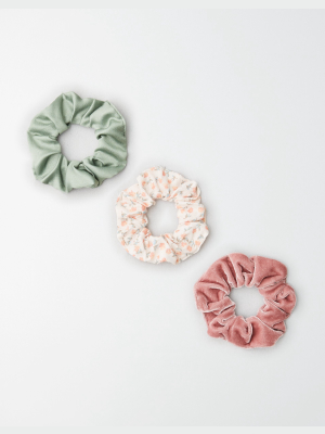 Aeo Pastel Floral Scrunchies 3-pack