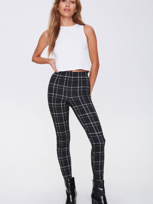 High-rise Plaid Leggings