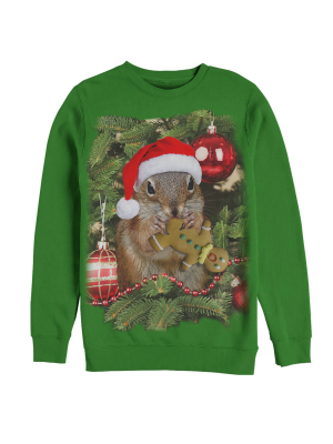 Men's Lost Gods Ugly Christmas Squirrel Cookie Sweatshirt