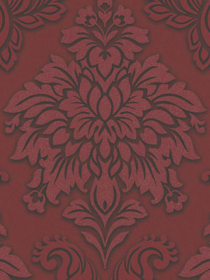 Meredith Classic Baroque Wallpaper In Red, Black, And Metallic By Bd Wall