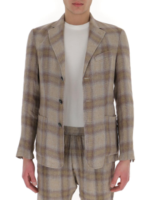Barena Check Single Breasted Blazer
