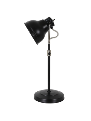 21" Desk Task Table Lamp With Adjustable Shade Black - Decor Therapy