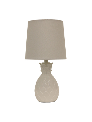 13.5" Pineapple Table Lamp White - Decor Therapy