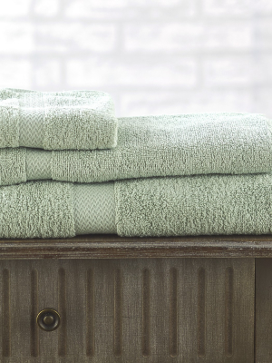 Lakeside Low Twist Cotton Quick Drying Bathroom Towel Set - 3 Pieces