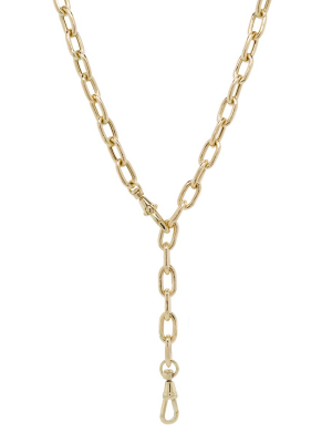 14k Gold Extra Large Square Oval Link Chain Necklace With Two Swivel Clasps