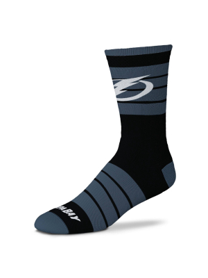 Nhl Tampa Bay Lightning Black Crew Socks - L