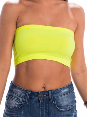 Just That Easy Yellow Bandeau Top