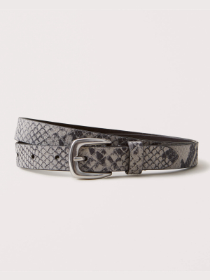 Snakeskin Leather Belt