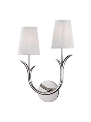 Deering 2 Light Left Wall Sconce Polished Nickel