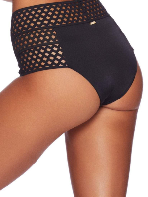 Beach Bunny Hayden High Waist Bottom In Black