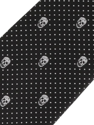 Alexander Mcqueen Skull Embroidered Tie