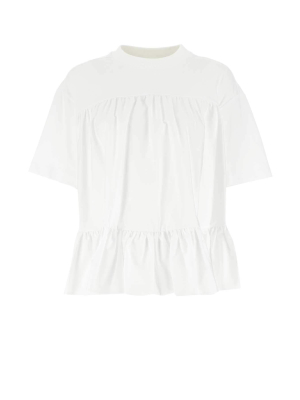 Alexander Mcqueen Ruched Peplum T-shirt