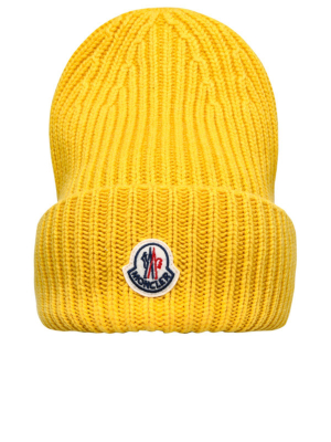 Moncler Logo Patched Ribbed Beanie