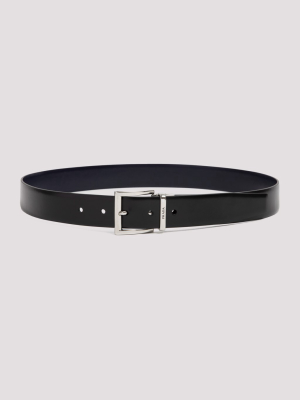 Prada Logo Engraved Buckle Belt