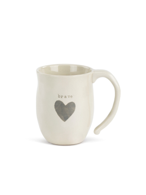 Demdaco Brave Heart Mug 12 Ounce - White