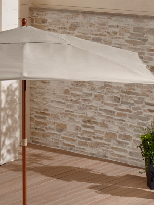 Rectangular Sunbrella ® Stone Patio Umbrella With Eucalyptus Frame