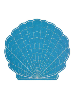 Bodrum Shell Placemat - White And Turquoise