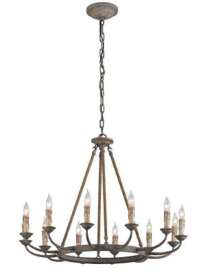 Cyrano 12lt Chandelier Earthen Bronze