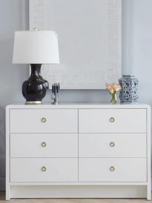 Bryant Linen Extra Large 6 Drawer Chest White