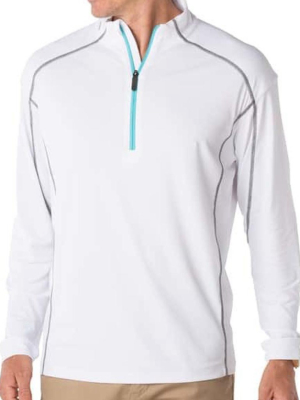 Men's Ibkul Solid Mock Neck Half Zip Pullover