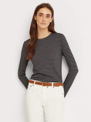 Metallic Striped Jersey Top