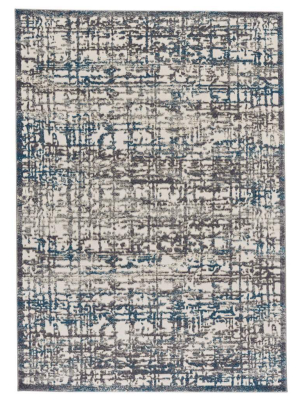 Feizy Akhari Textured High-low Rug - Available In 5 Sizes - Deep Teal Blue & Ivory