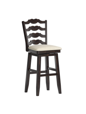 29" South Hill French Ladder Back Swivel Height Barstool - Inspire Q