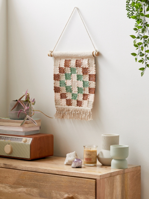 Woven Checkerboard Wall Hanging