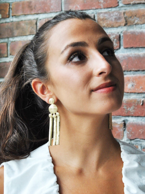 Herringbone Disc Statement Earring