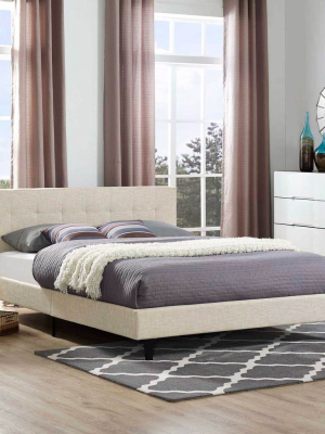 Lester Fabric Bed Beige