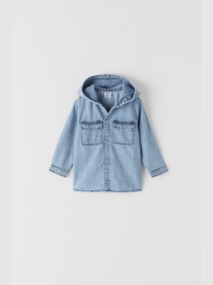 Hooded Denim Shirt