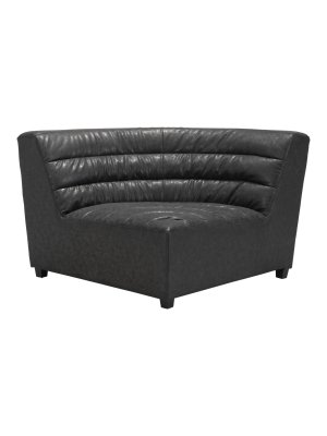 Retro Upholstered Corner Chair - Vintage Black - Zm Home